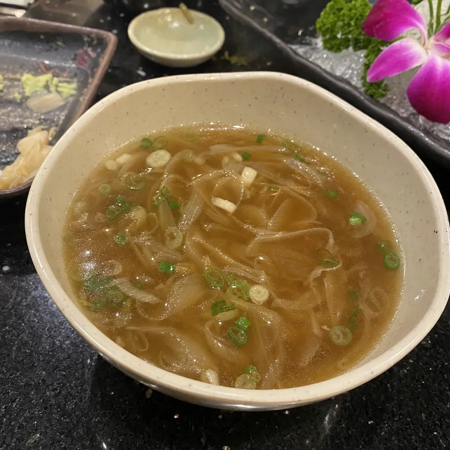 Clear Onion Soup — Legend Sushi Orlando